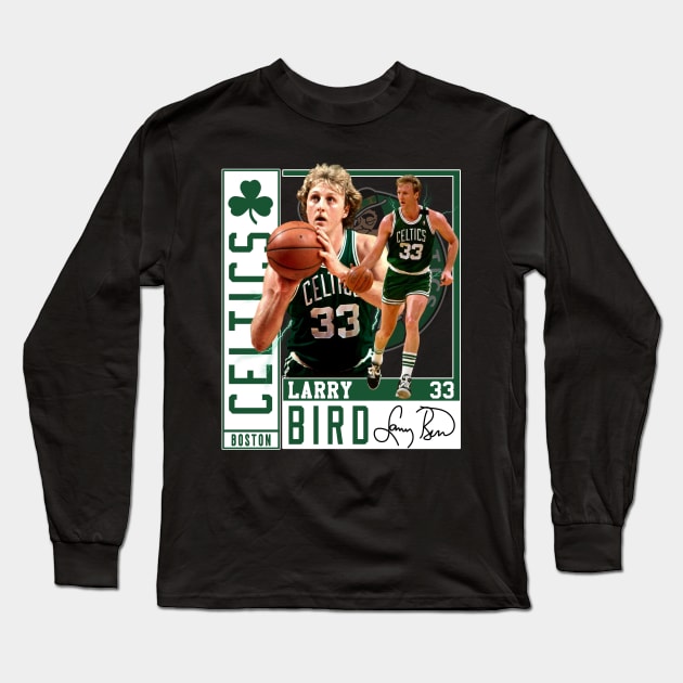 Larry Bird Legend Air Bird Basketball Signature Vintage Retro 80s 90s Bootleg Rap Style Long Sleeve T-Shirt by CarDE